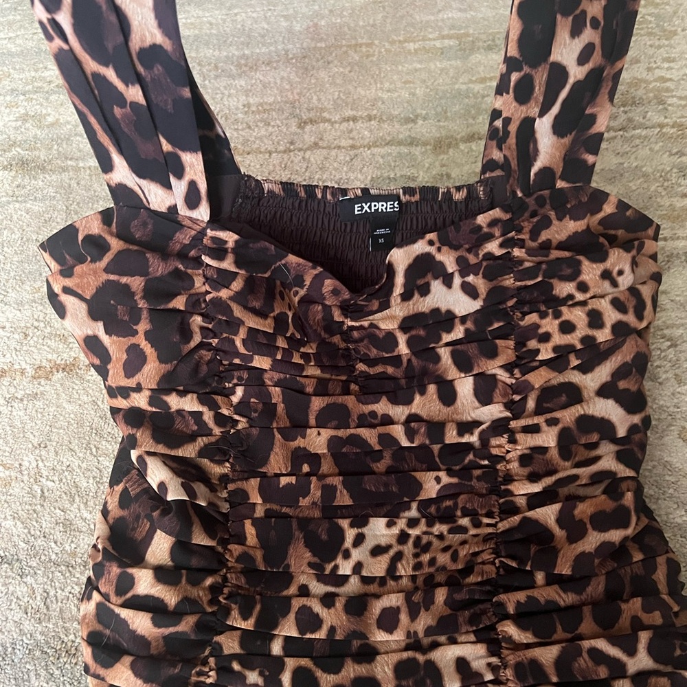 Express Brown Leopard Print Tank